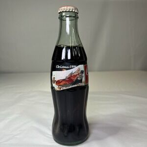 Vintage 1996 Coca Cola Coke 8 Oz Glass Bottle Christmas Santa Sealed Unopened
